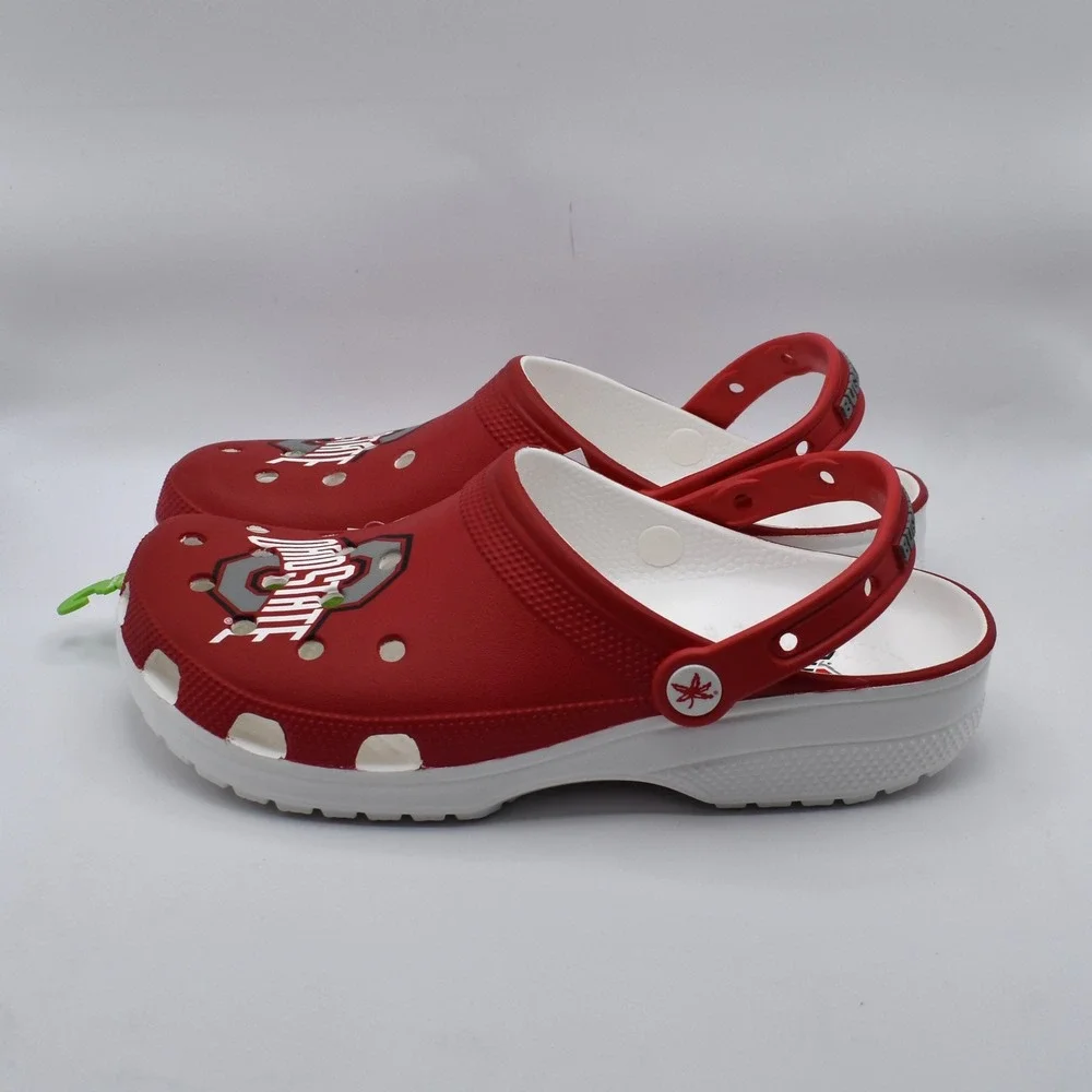 Crocs Ohio State Buckeyes Classic Clog Unisex M9/W11 Red White NWT 209606-100
